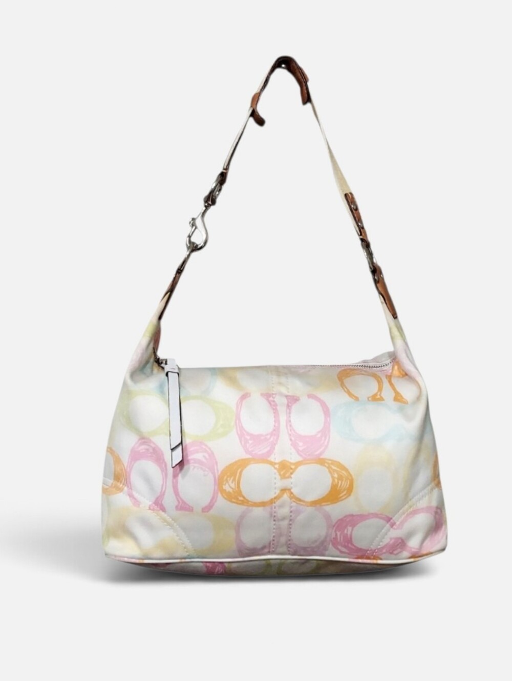 Coach Vintage Hamptons Pastel Scribble Bag Signature Graffiti Print On Canvas
